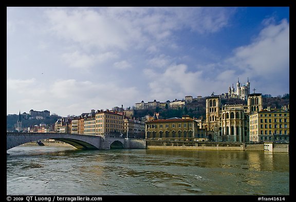 Saone River and Old Town. Lyon, France