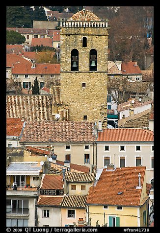Houses and church tower, Orange. Provence, France