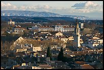 View over town and Alpilles mountains. Avignon, Provence, France ( color)