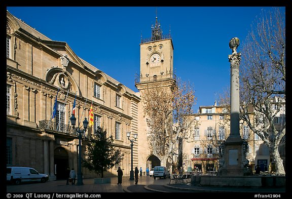 City hall and plaza. Aix-en-Provence, France (color)