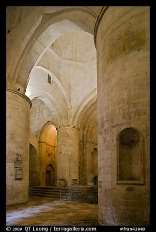 Interior of Saint Honoratus church, Alyscamps. Arles, Provence, France (color)