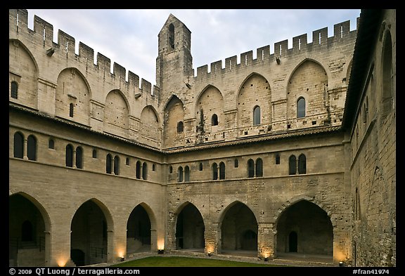 Courtyard, Papal Palace. Avignon, Provence, France