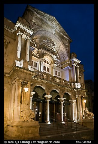 Theater at night. Avignon, Provence, France (color)