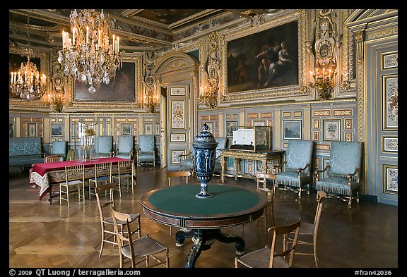 Salon Louis XVIII, Chateau de Fontainebleau. France