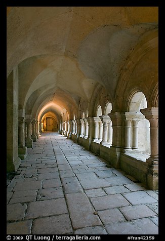 Cloister gallery, Fontenay Abbey. Burgundy, France