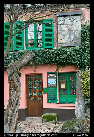 Lapin Agile cabaret facade, Montmartre. Paris, France (color)