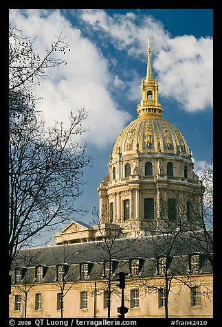 Ecole Militaire and Dome of the Invalides. Paris, France (color)