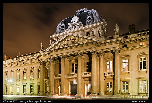 Ecole Militaire by night. Paris, France (color)