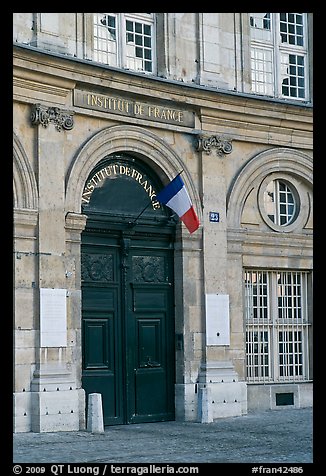 Entrance of the Institut de France. Quartier Latin, Paris, France (color)