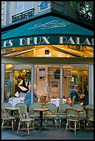 Cafe at dusk. Paris, France (color)
