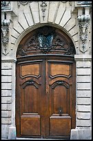 Ancient wooden door, le Marais. Paris, France (color)