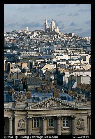Rooftops and Montmartre Hill. Paris, France