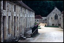Abbaye de Fontenay, late afternoon (Fontenay Abbey). Burgundy, France (color)