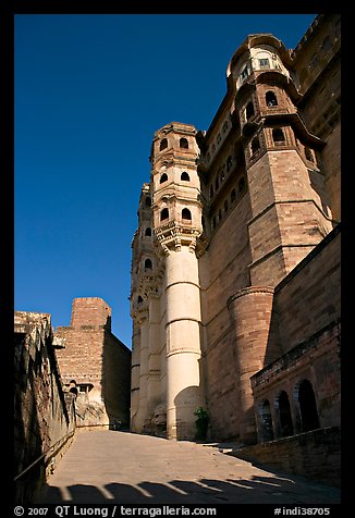 Tall Towers, Mehrangarh Fort. Jodhpur, Rajasthan, India (color)