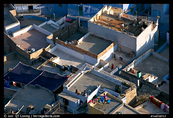 Rooftop terraces seen from above. Jodhpur, Rajasthan, India (color)