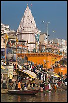 Temple and Dasaswamedh Ghat. Varanasi, Uttar Pradesh, India ( color)