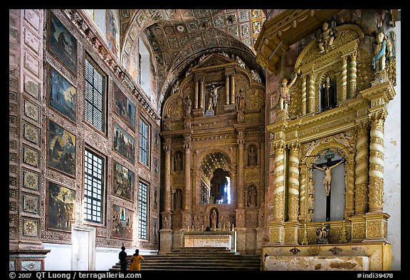 Murals and altars, Church of St Francis of Assisi, Old Goa. Goa, India