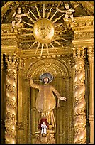 Richly guilded  main altar, Basilica of Bom Jesus, Old Goa. Goa, India (color)