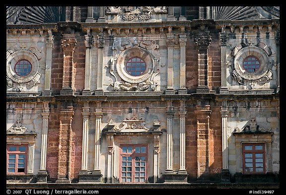 Facade detail, Basilica of Bom Jesus, Old Goa. Goa, India