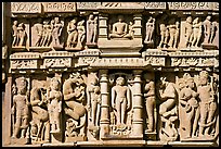 Sculptures, Parsvanatha temple, Eastern Group. Khajuraho, Madhya Pradesh, India ( color)