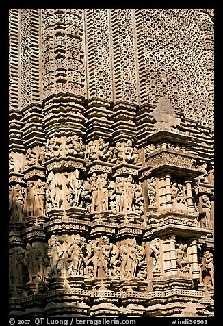 Temple carving detail, Adinath, Eastern Group. Khajuraho, Madhya Pradesh, India