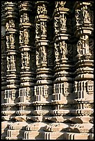 Carved columns, Duladeo Temple, Southern Group. Khajuraho, Madhya Pradesh, India (color)