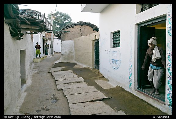 Alley in village. Khajuraho, Madhya Pradesh, India (color)