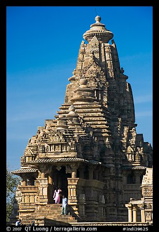 Entrance side of Lakshmana temple. Khajuraho, Madhya Pradesh, India (color)