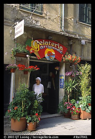 Gelateria (ice-cream parlor), Vernazza. Cinque Terre, Liguria, Italy (color)