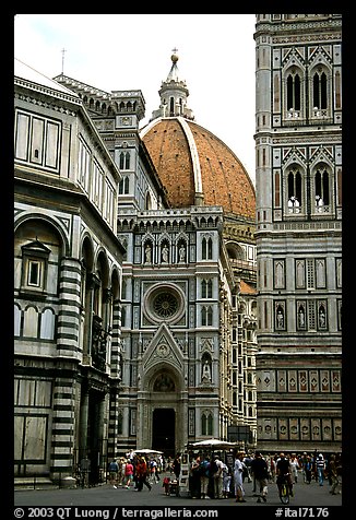 Baptistry, Campanile tower, and Duomo. Florence, Tuscany, Italy