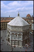 Baptistry seen from Campanile. Florence, Tuscany, Italy (color)