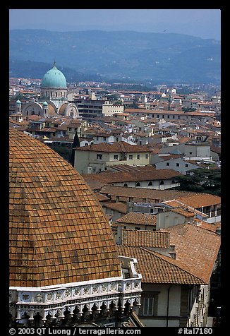 The city, with Dome by Brunelleschi in the foreground. Florence, Tuscany, Italy (color)
