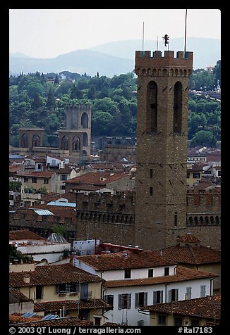 Bell tower, palazzo Vecchio. Florence, Tuscany, Italy (color)