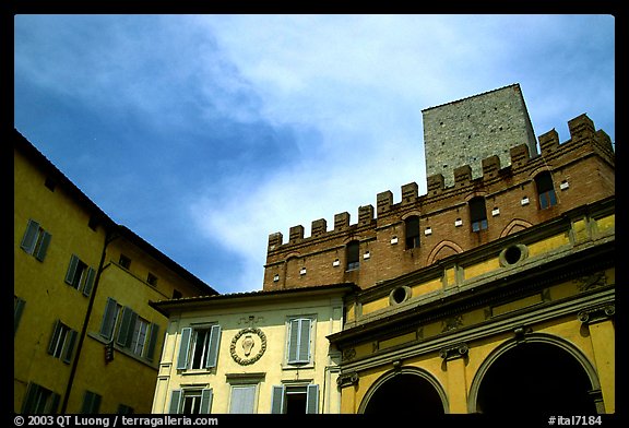 Mix of buildings of different styles. Siena, Tuscany, Italy