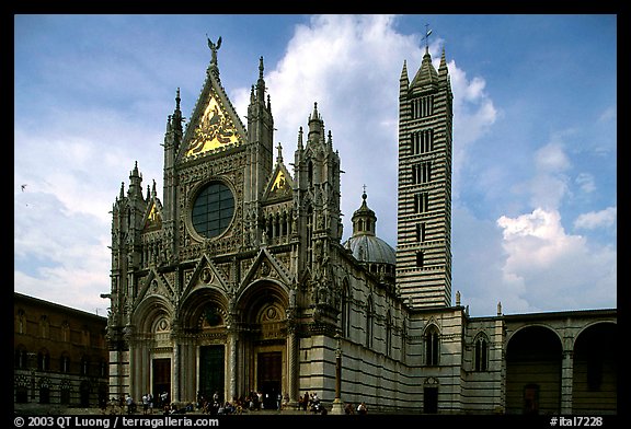 Renaissance style cathedral, afternoon. Siena, Tuscany, Italy (color)