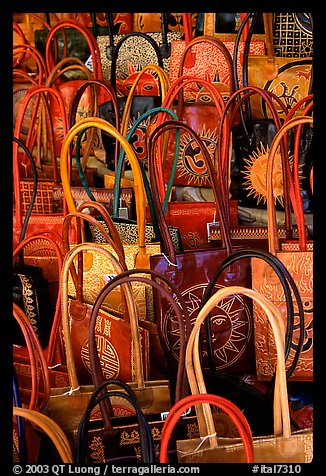 Leather bags. Tivoli, Lazio, Italy (color)