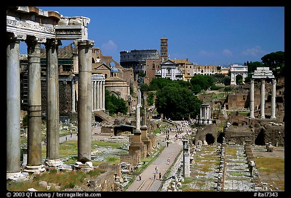 Roman Forum and Colosseum. Rome, Lazio, Italy