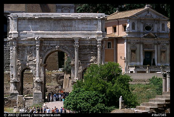 Arch of Septimus Severus, Roman Forum. Rome, Lazio, Italy (color)