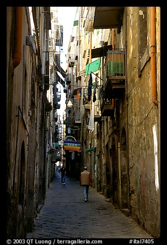 Narrow side street in Spaccanapoli. Naples, Campania, Italy (color)