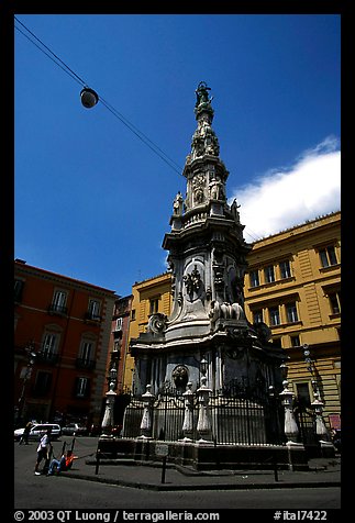 Guglia in Piazza Gesu Nuovo. Naples, Campania, Italy (color)