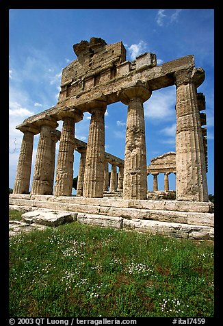 Ruins of Greek Temple of Ceres. Campania, Italy