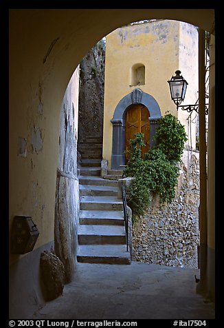Arch and stairs, Positano. Amalfi Coast, Campania, Italy (color)