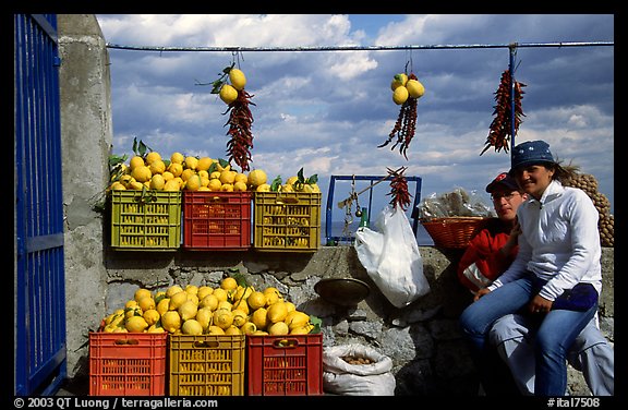 Lemon vendors. Amalfi Coast, Campania, Italy (color)