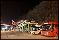 Bus station near Haeinsa at night. South Korea ( color)