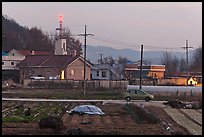 Cultivation and church on outskirts of Andong. South Korea ( color)