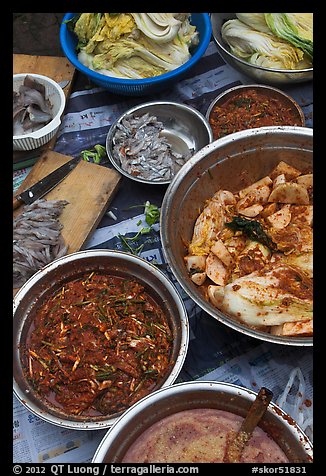 Kimchi ingredients close-up. Gyeongju, South Korea (color)