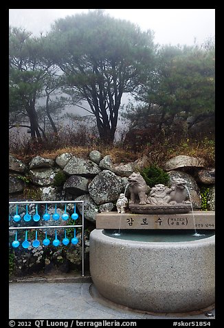 Sacred water fountain, Seokguram. Gyeongju, South Korea (color)