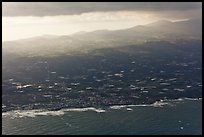 Aerial view of coast. Jeju Island, South Korea ( color)