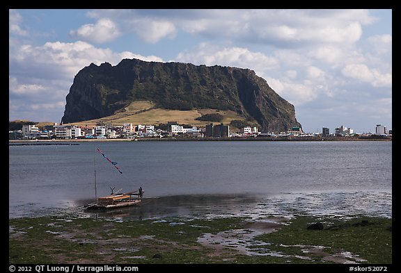 Seongsang-ri and Ilchulbong Seongsang. Jeju Island, South Korea (color)