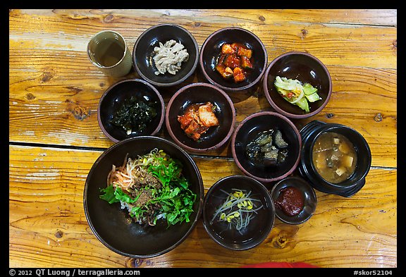 Korean meal. Jeju Island, South Korea